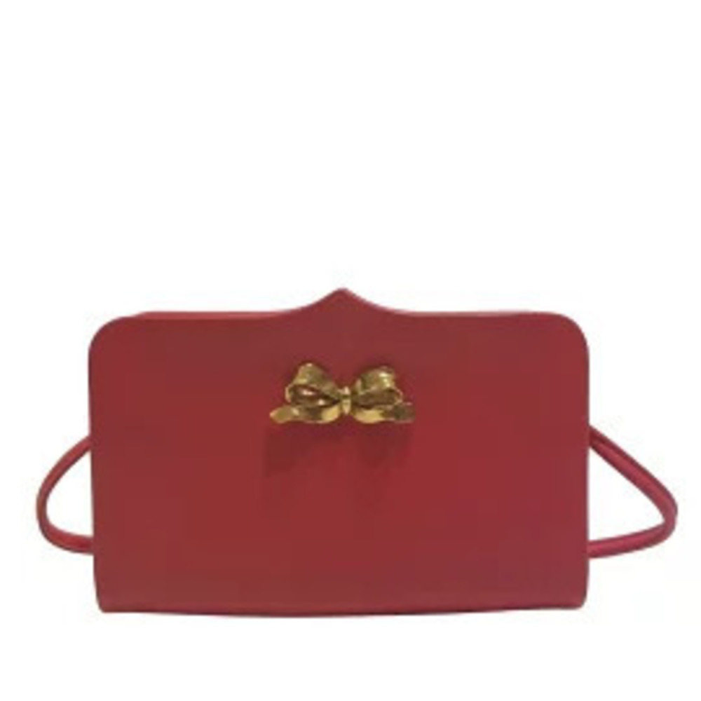 Saint Laurent Yves Shoulder Bag Ribbon Pink Gold Leather